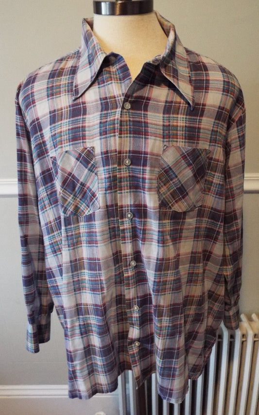 Vintage Long Sleeve Button Down Plaid Shirt by Alleson