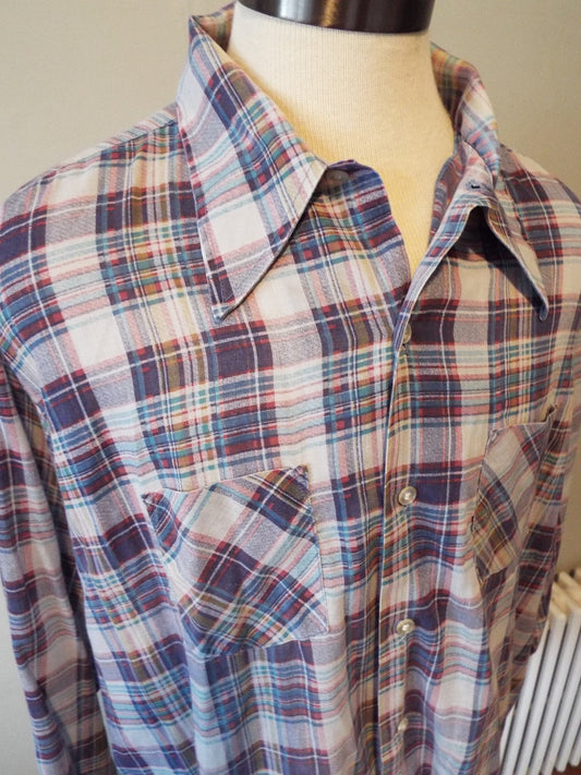 Vintage Long Sleeve Button Down Plaid Shirt by Alleson