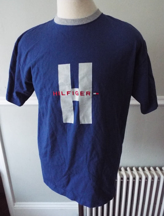 Vintage Blue Tommy Hilfiger Ringer T-Shirt