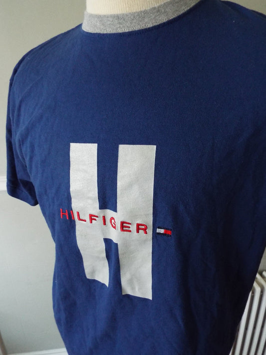 Vintage Blue Tommy Hilfiger Ringer T-Shirt