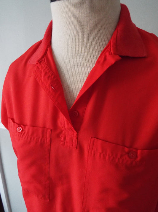 Vintage Long Sleeve Red Blouse by Diane Von Furstenberg