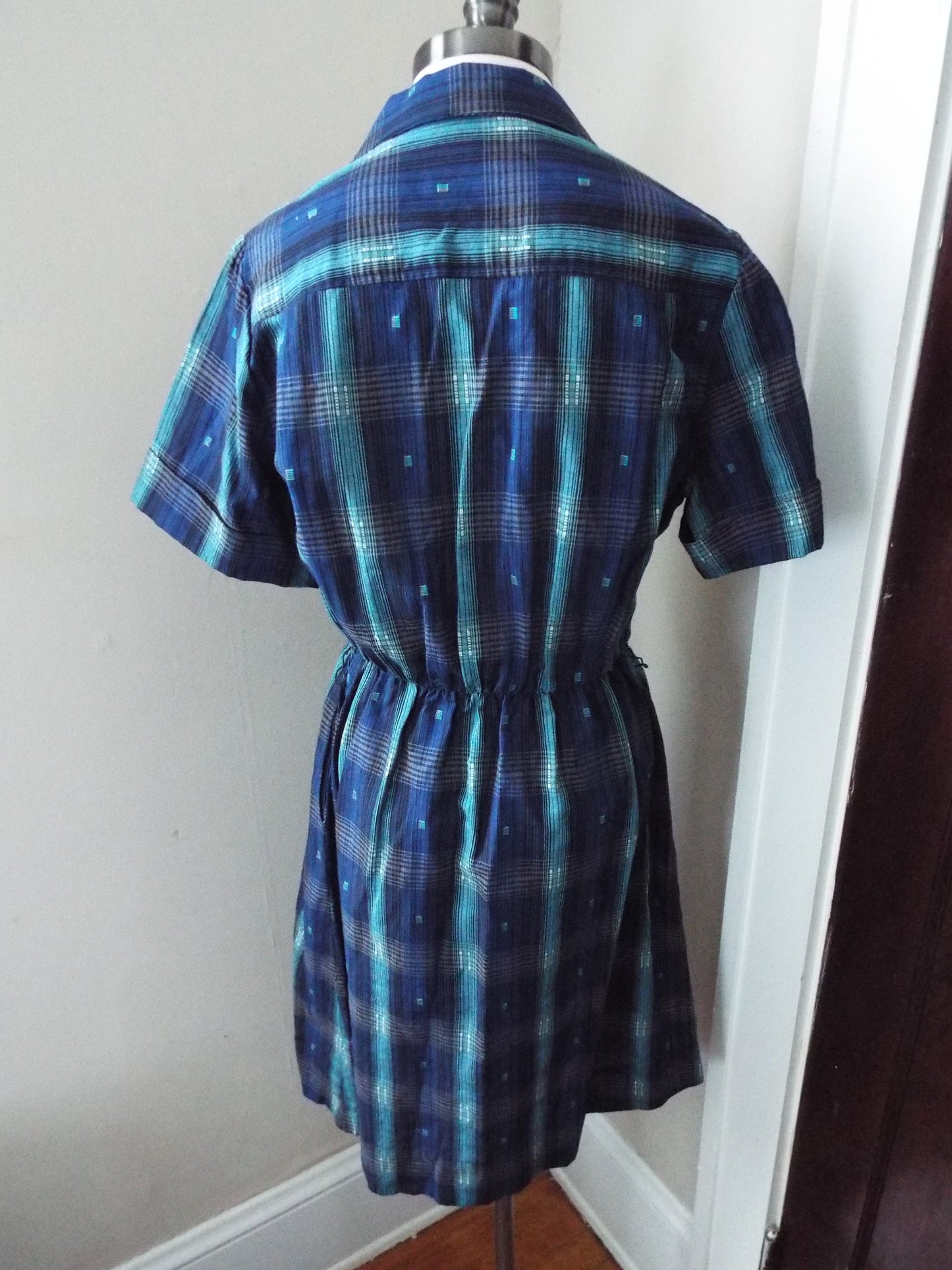 Vintage Short Sleeve Striped Dress