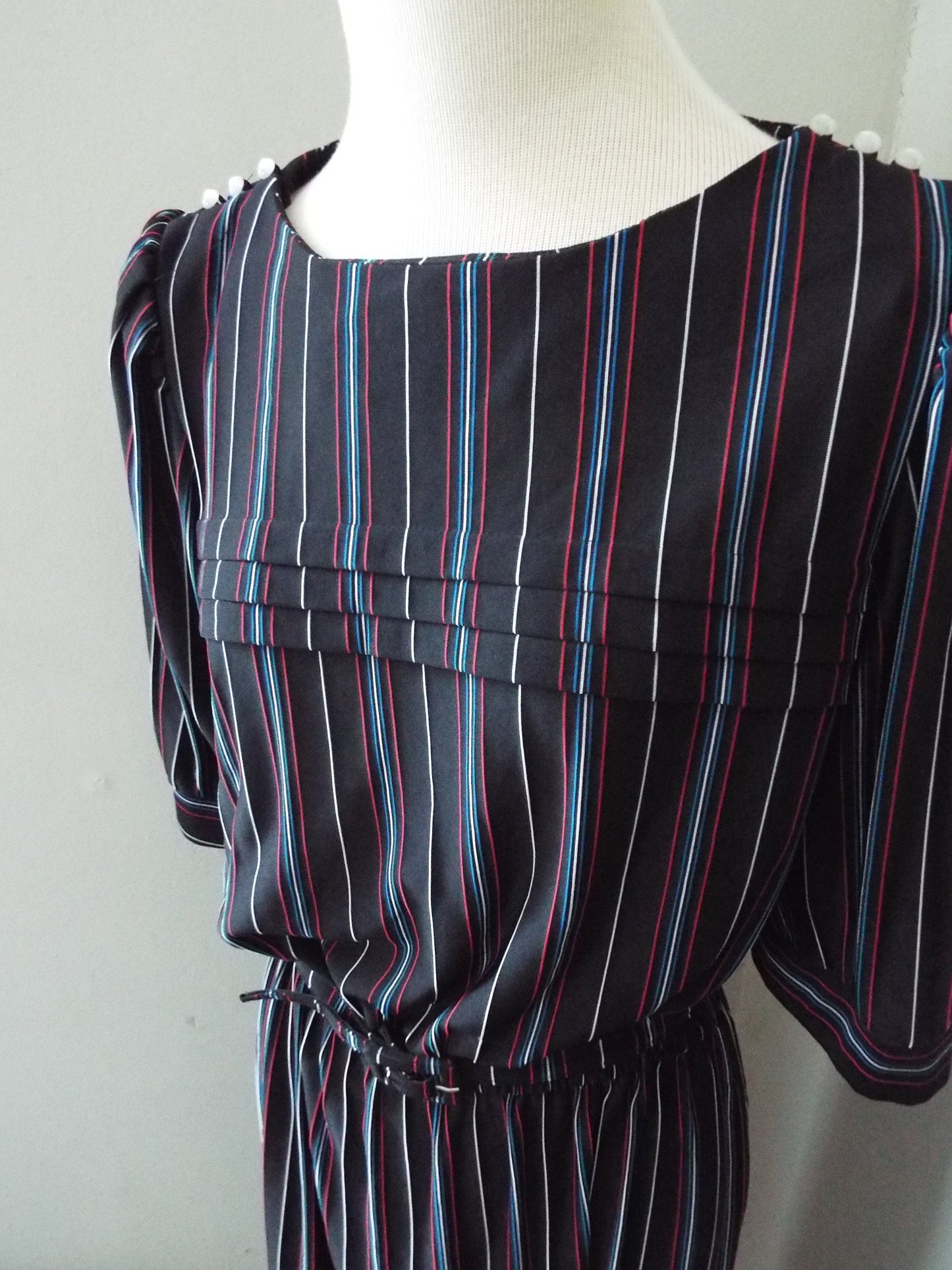 Vintage Short Sleeve Striped Dress by Sally Lou
