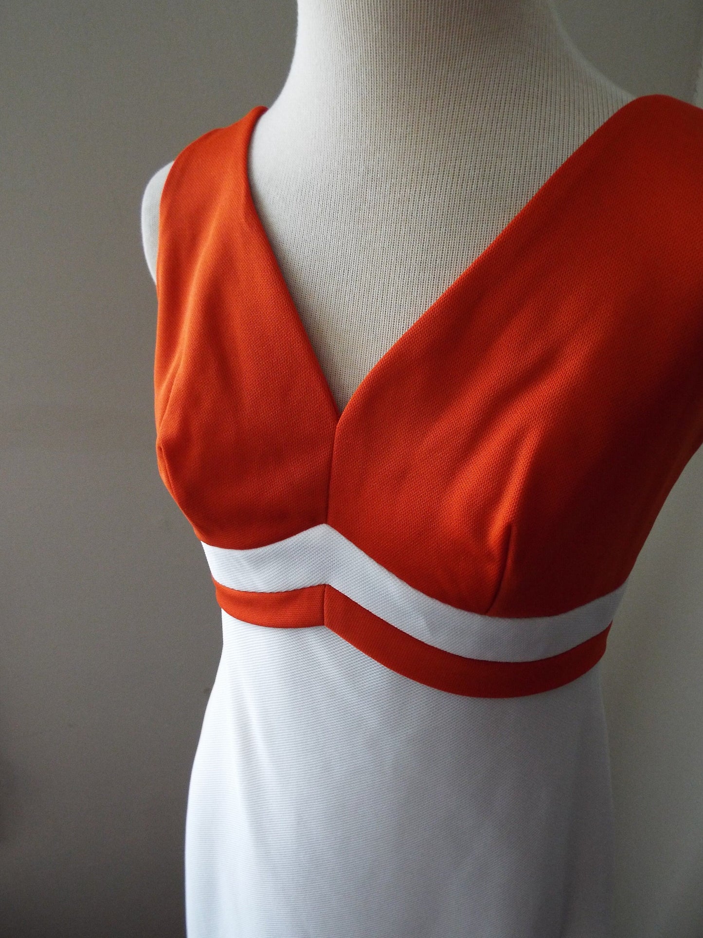 Vintage Sleeveless Orange Floral Dress by Mel Warshaw