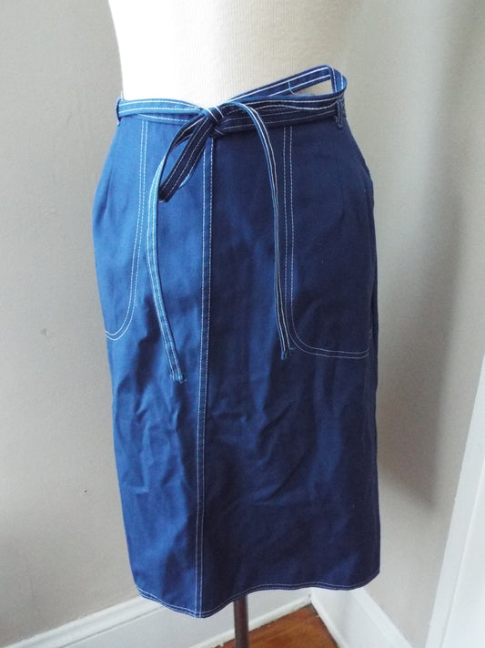 Vintage Blue Wrap Skirt by Koret