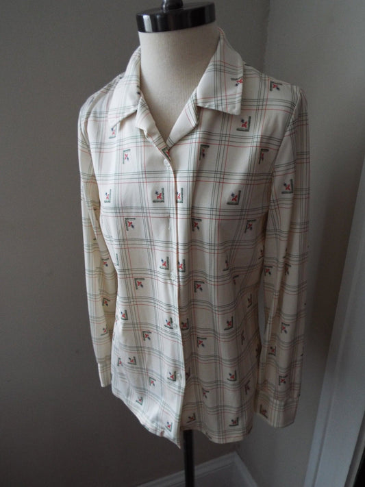 Vintage Long Sleeve Button Down Blouse by Fire Islander