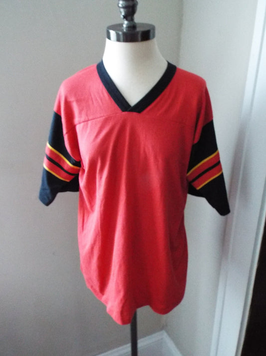 Vintage Red V Neck T Shirt by Locker Tops