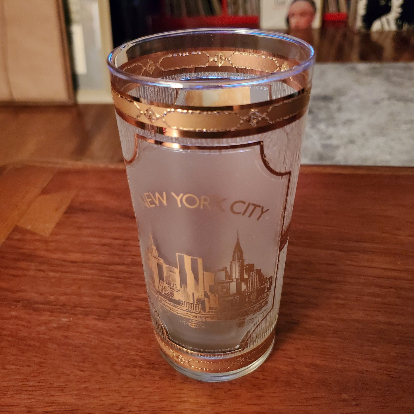 Vintage Culver 22k Gold New York City Glass