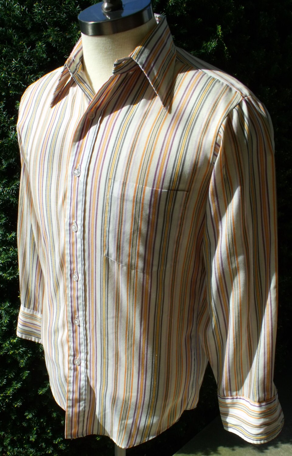 Vintage Long Sleeve Striped Button Down Shirt by Town Craft Plus