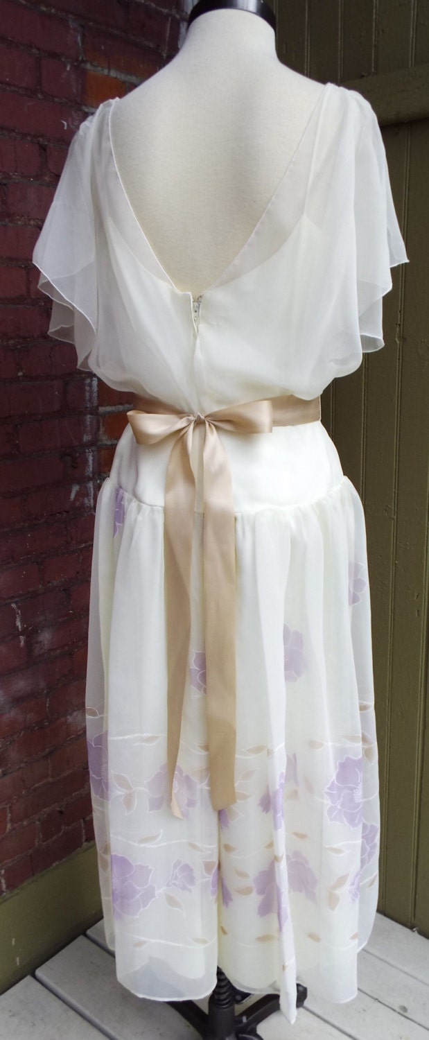 Vintage White Floral Sleeveless Dress by Bianchi