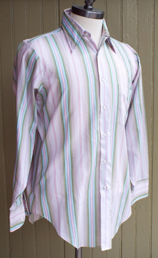 Vintage Long Sleeve Button Down Striped Shirt by Arrow