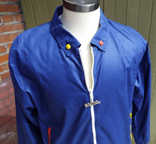 Vintage Long Sleeve Blue Windbreaker by Weathertamer