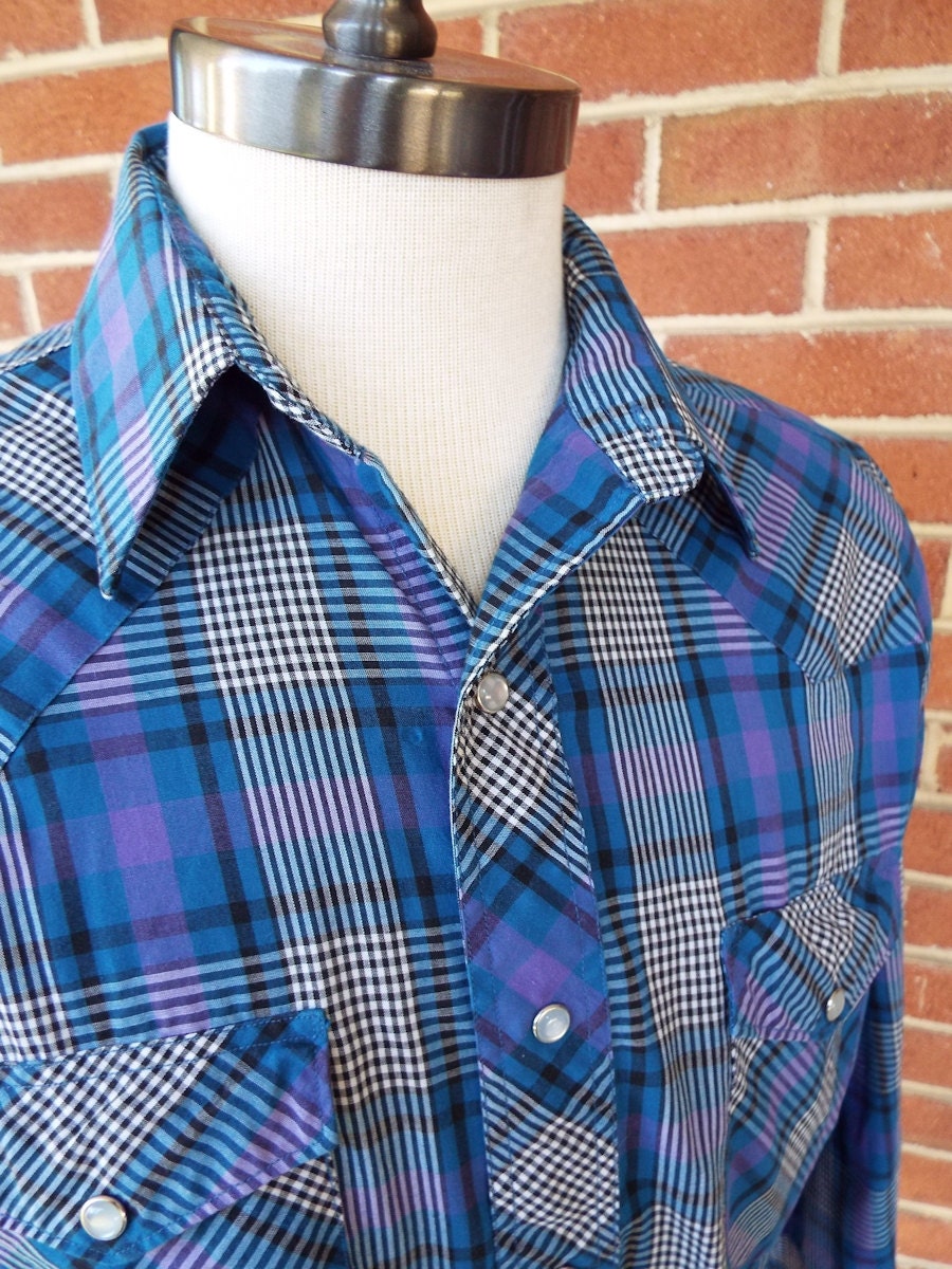 Vintage Long Sleeve Western Snap Shirt by Wrangler