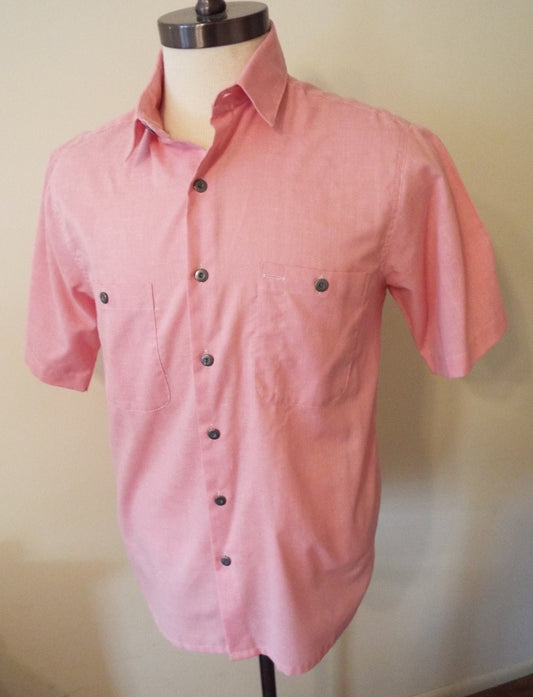 Vintage Short Sleeve Pink Button Down Shirt by Lee