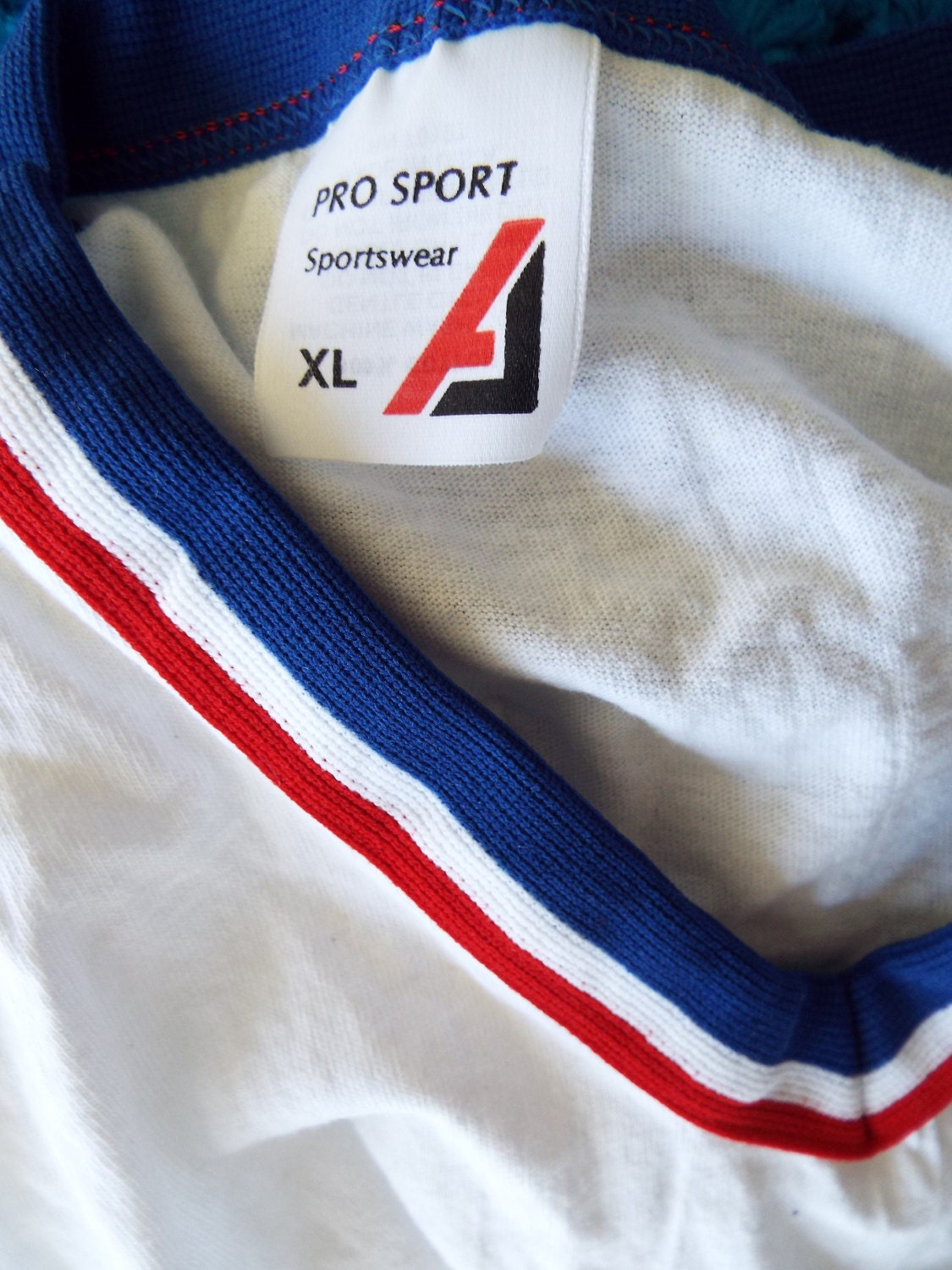 Vintage White V Neck T Shirt by Pro Sport